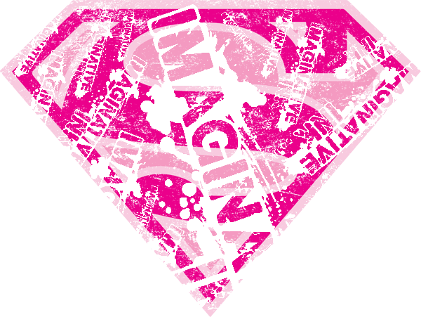 Hl Distressed Supergirl Symbol3 - Pink Superman Logo Vector (600x451)