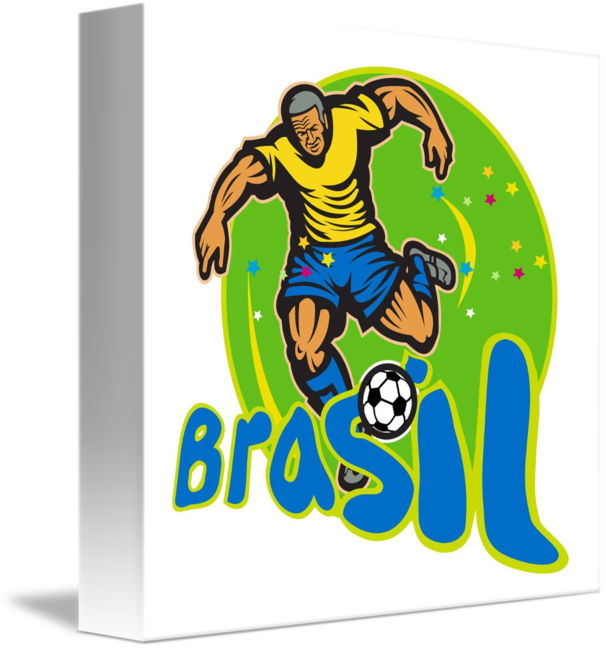 Brazil 2014 Football Player Kick Retro Card (606x650)