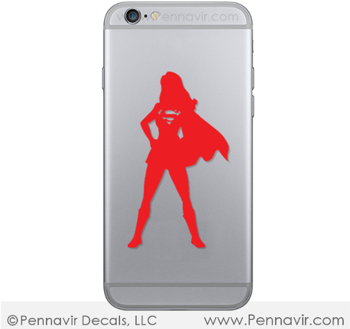 Supergirl Figure Decal - Crocodil Decals Cell Phone Decals. Iphone Decals. Iphone (600x475)