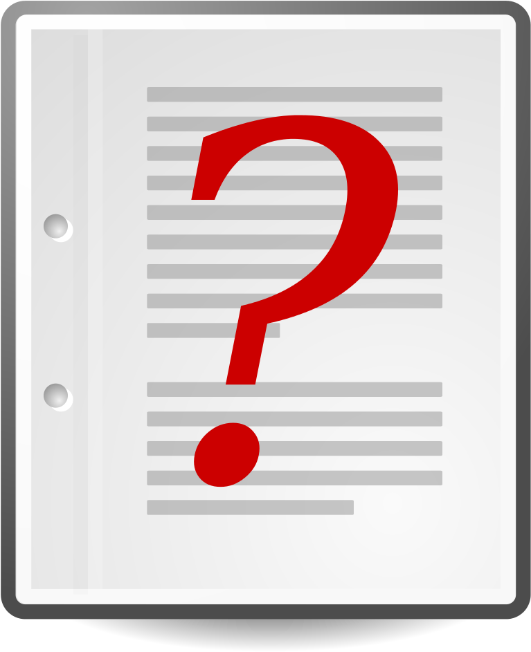 Text Document With Red Question Mark - Document With Question Mark (1024x1024)
