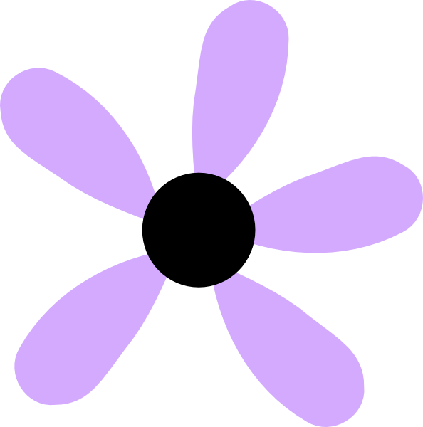 Lilac Purple Yellow Clip Art - Lilac Cartoon Flower (594x600)