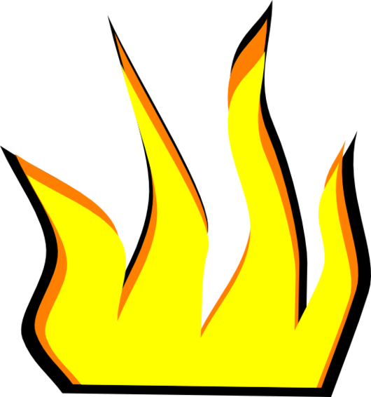 Fire Flame Clip Art Image 10168 Car Flames Clip Art - Cartoon Fire (530x566)