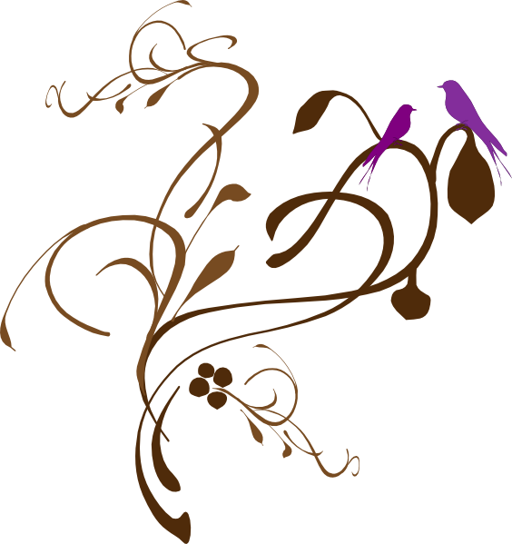 Birds On A Branch Svg Clip Arts 564 X 599 Px - Vines Clip Art (564x599)