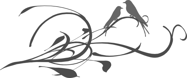 Love Birds On A Branch Svg Clip Arts 600 X 250 Px - Clip Art (600x250)