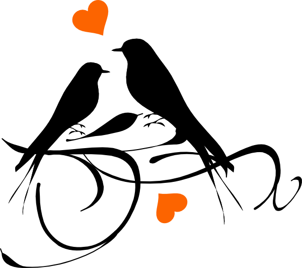 How To Set Use Birds On A Branch Hearts Svg Vector - Love Bird Silhouette Png (600x532)
