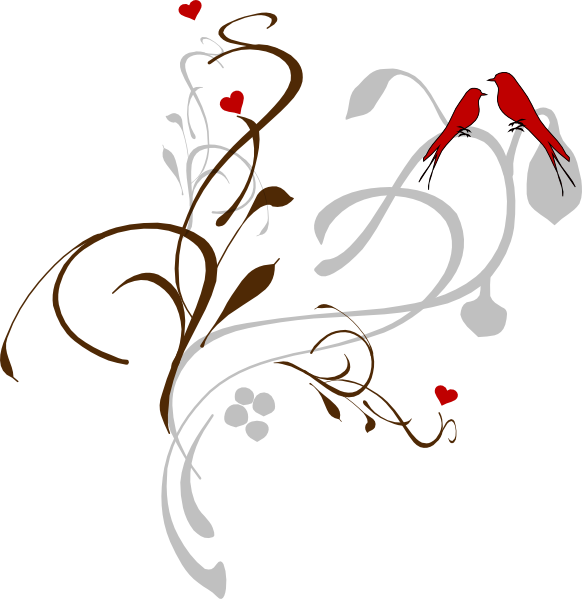 Bird On A Branch Clip Art - Vines Clip Art (582x599)