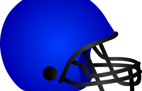 Blue White Football Clipart - Football Helmet Black 60" Curtains (470x300)