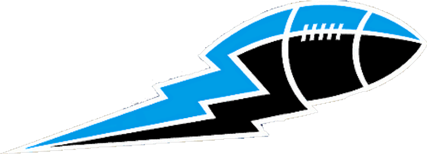 Blue And Black Football Lightning Bolt Big - Winnipeg Blue Bombers Logo (877x386)