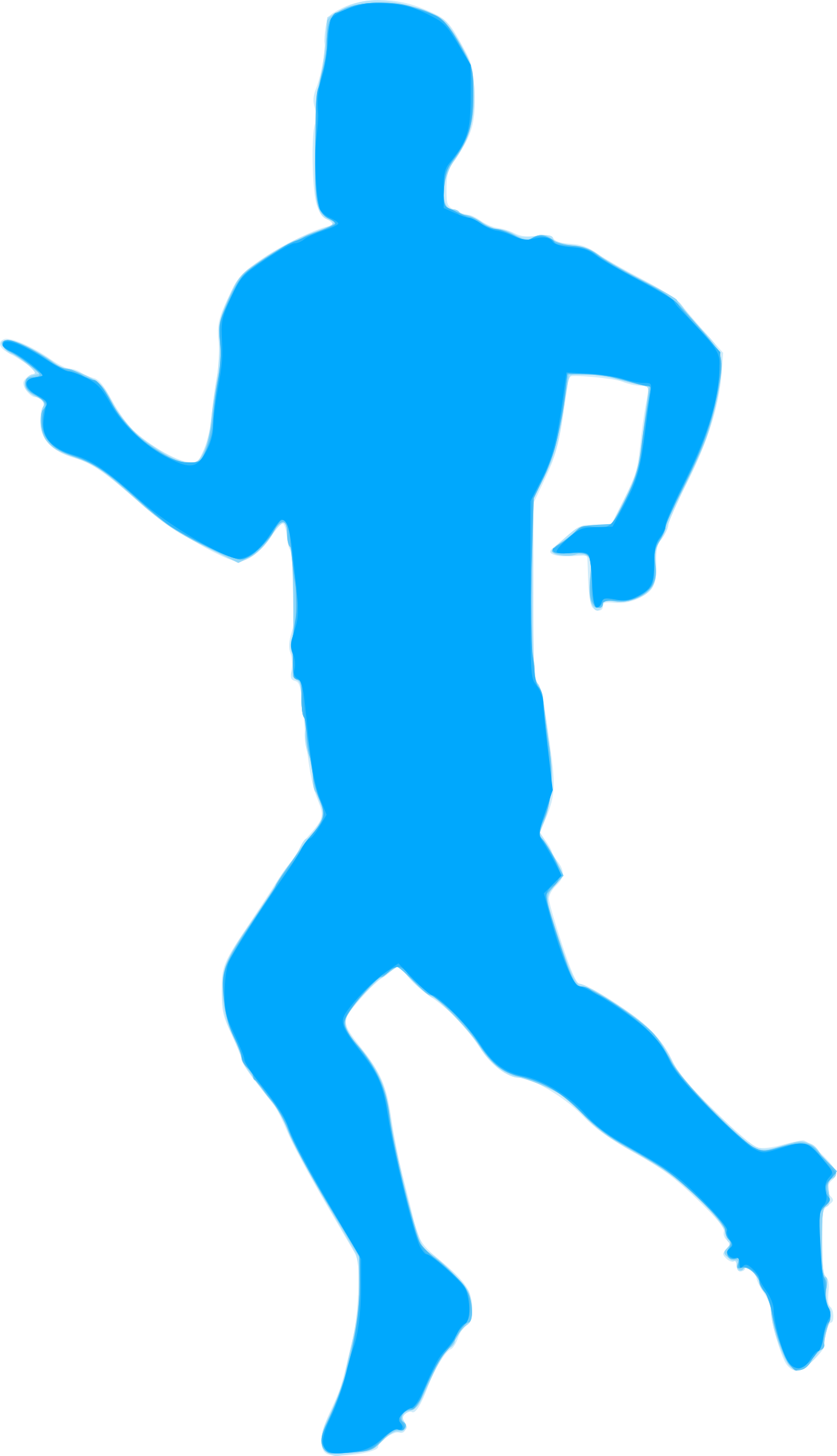 Silhouette Football 25 - Blue Running Silhouette (1381x2400)