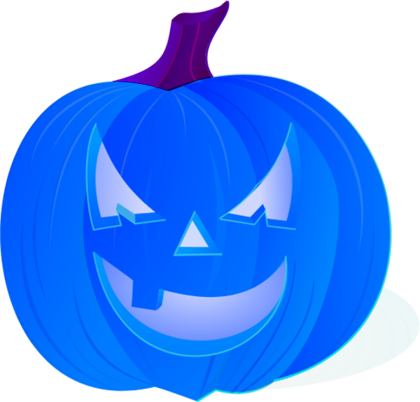Blue Pumpkin Clipart - Jack-o'-lantern (600x574)