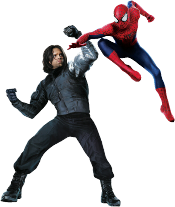 Bucky Vs Spiderman Png Render By Mrvideo-vidman - Spiderman And Bucky Barnes (698x779)