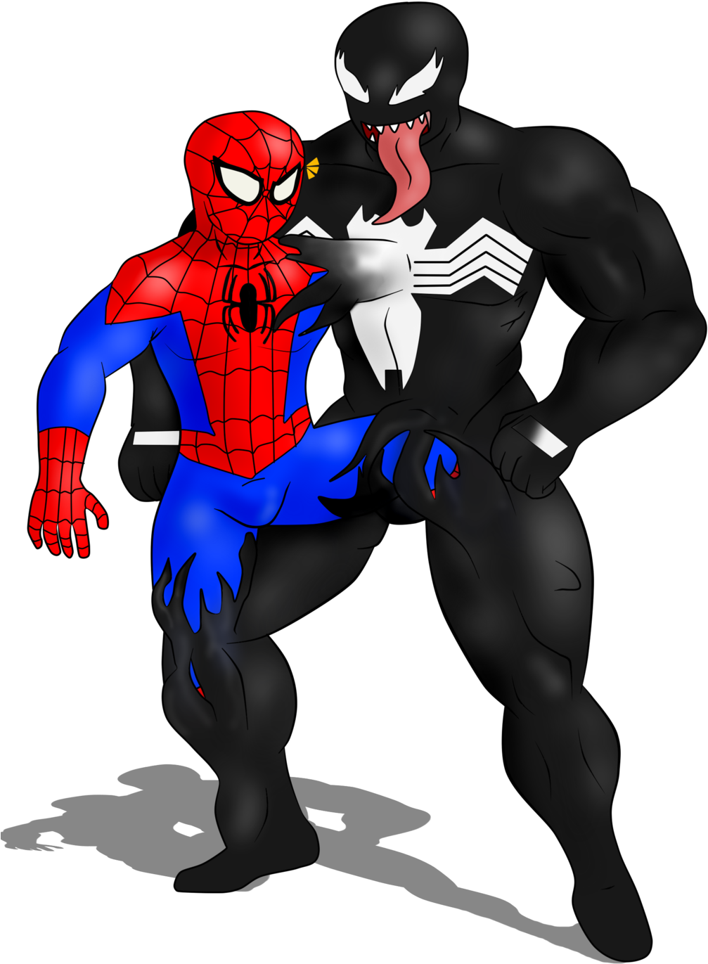 29 Spiderman Vs Venom By B12a - Spiderman Vs Big Venom (1024x1396)