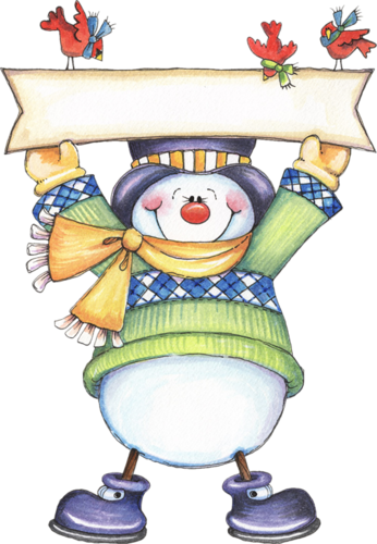 Arana Альбом «clipart / Clipart4 / Snowman» На Яндекс - Snowman With Sign Clipart (346x500)