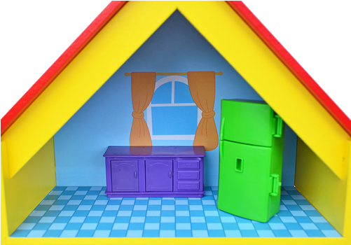 Casinha Yellow House - Wood (500x400)