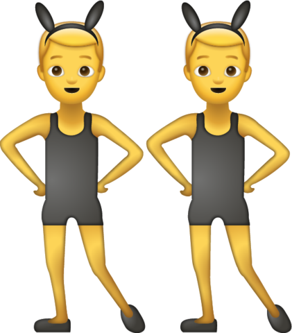 Download Men With Bunny Ears Iphone Emoji Icon In Jpg - Man With Bunny Ears Emoji (421x480)