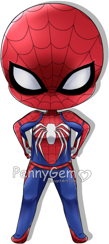 [cc] Ps4 Costume Spiderman Chibi ~ Fan Art By Pennygem - Spiderman Chibi (848x942)