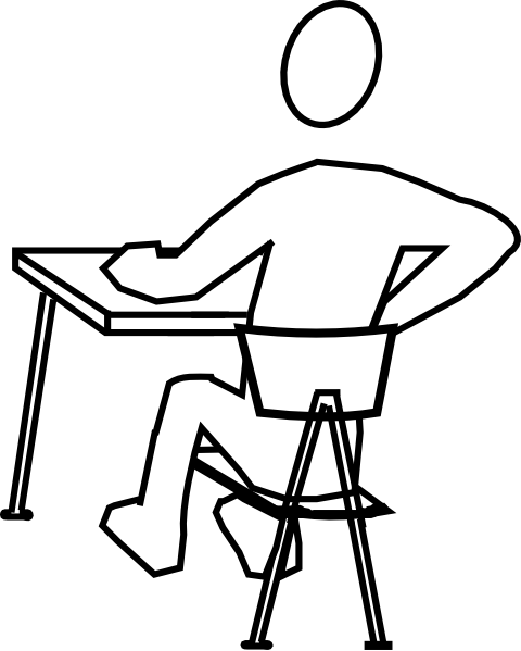 Student Distracted Clip Art At Clker - Drawing Of A Man Studying (480x599)