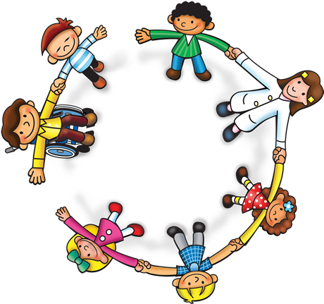 Resultado De Imagen Para Niños Dandose Las Manos - Dibujo De Una Ronda (496x467)