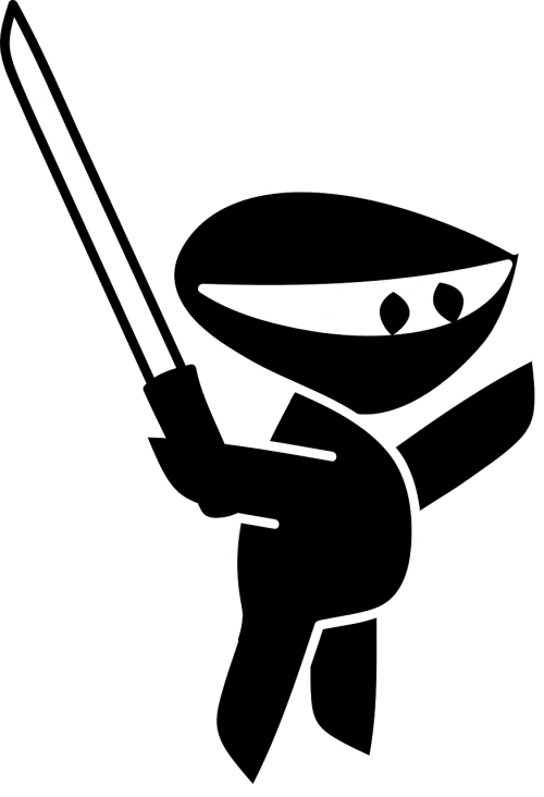 Ninja With Sword Cartoon (500x732)