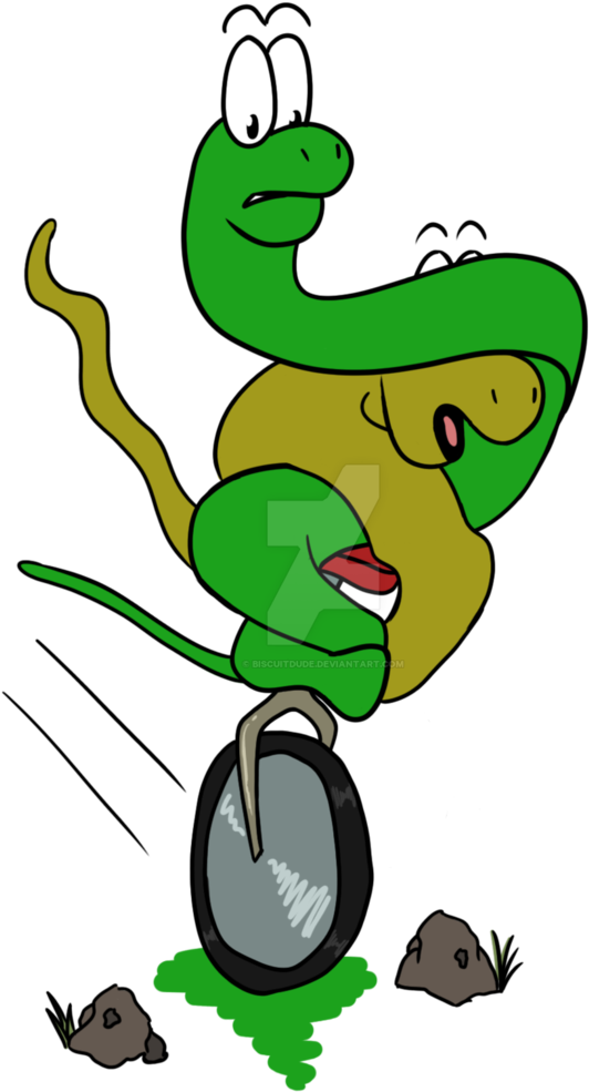 Beware Snakes On A Unicycle By Biscuitkris - Cartoon (670x1191)