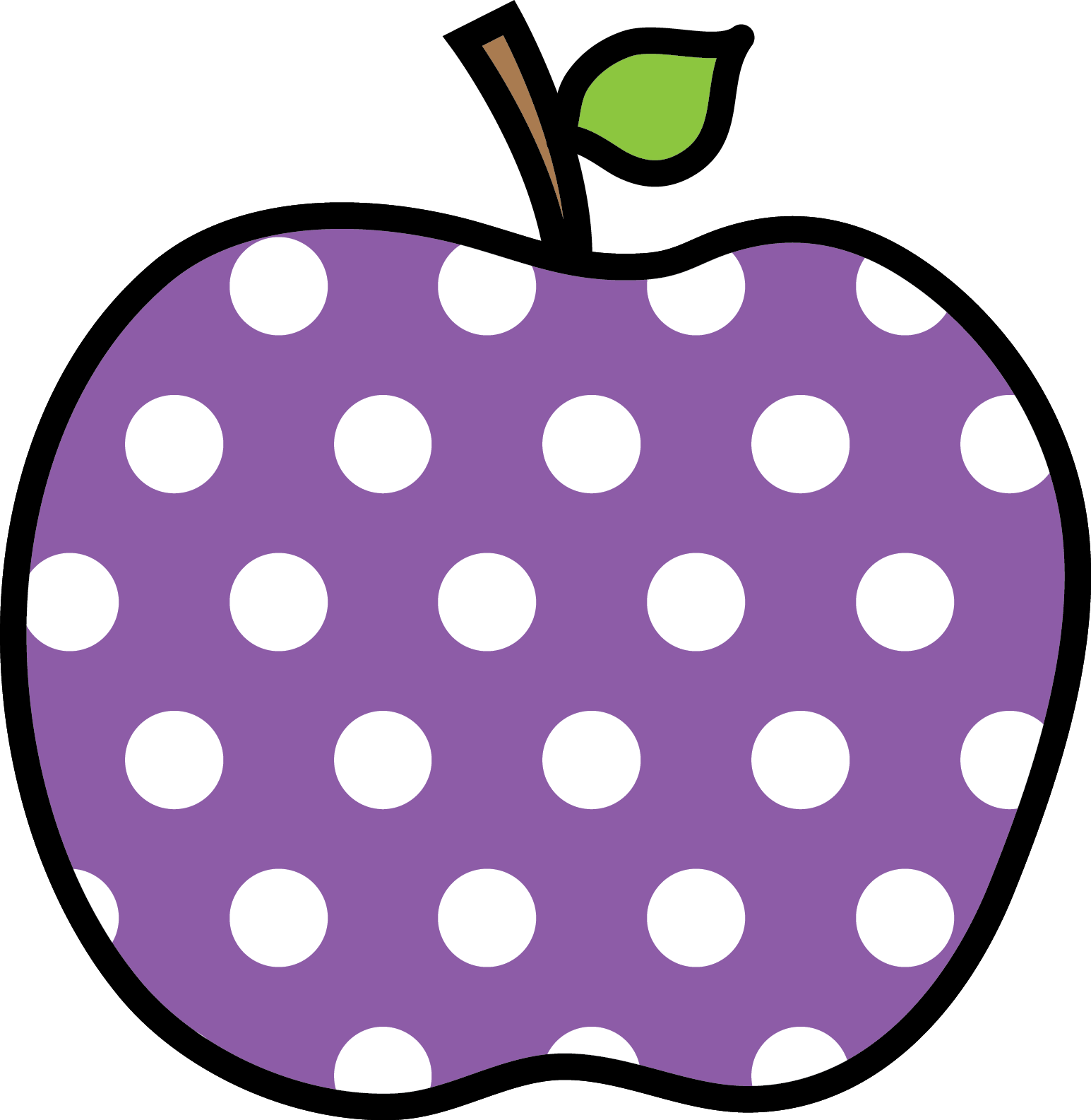 Que Te Como*✿* - Polka Dot Apple Clipart (1545x1585)