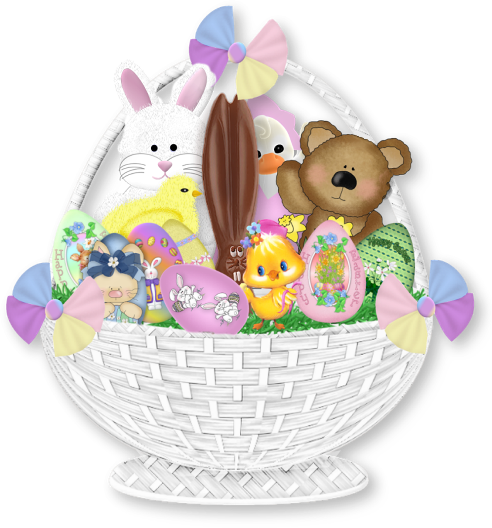 Gift Basket Easter T Basket Clipart Picture - Easter Gift Basket Clip Art (1718x1817)