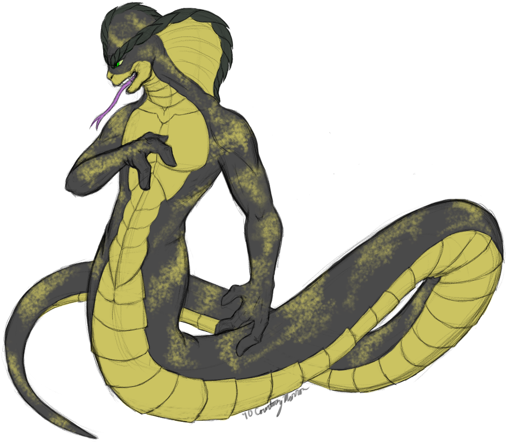 Snake Guardian Commish By Chobaryu - Snake And Human Hybrid (1088x960)