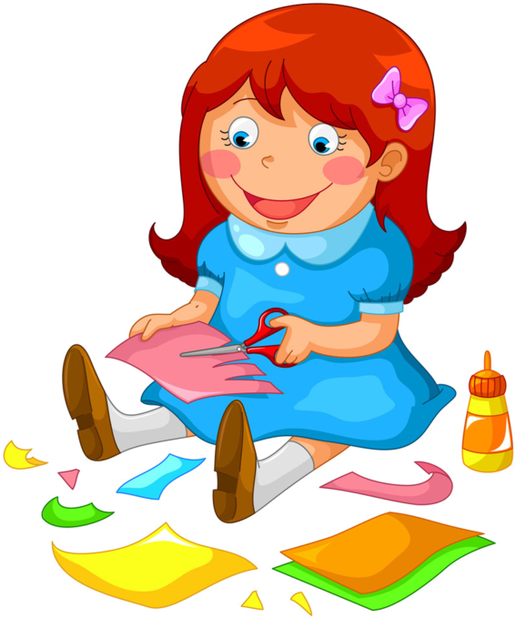 Personnages, Illustration, Individu, Personne, Gens - Niña Haciendo Manualidades (600x722)