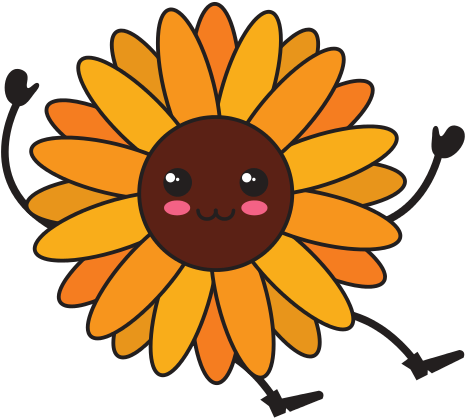 Cute Sunflower Kawaii Character - Phillip Martin Clipart Sun (550x550)