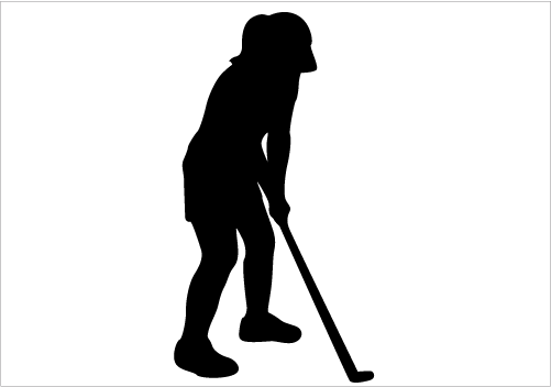 Female Golfer Silhouette Vector Silhouette Graphics - Female Golfer Silhouette Png (501x352)