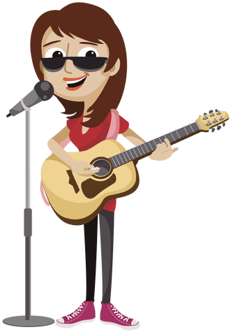 Female Singer Cartoon Character - Singer Cartoon (512x512)