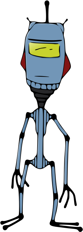 Robot Standing Vector Graphic - Cartoon (812x1000)
