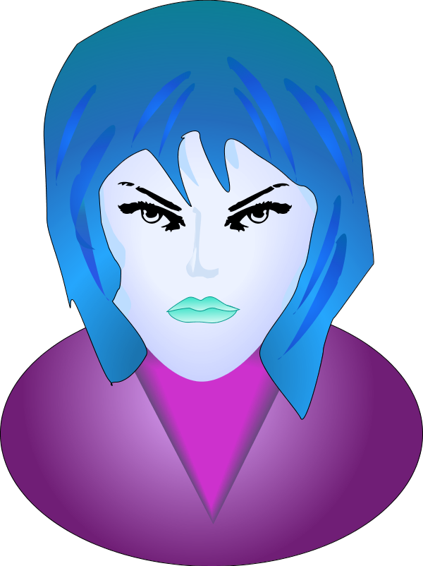 Woman Angry Face - Smiley Femme Fatale Face 1 25 Magnet Emoticon (600x802)