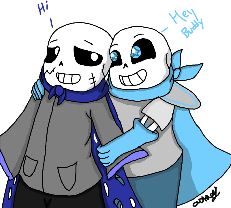 Ashtale And Underswap Sans Hanging Out By Ashleyfluttershy - Cartoon (800x800)