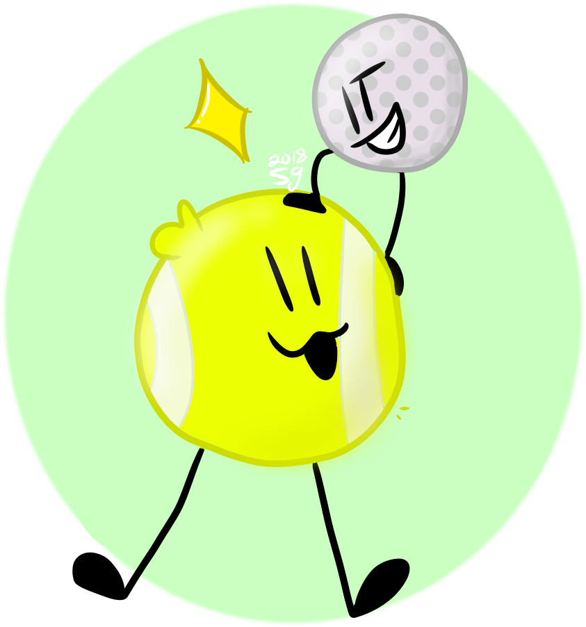 Bfb Month Bfdi Tennis Ball Bfdi Golf Ball Battle For - Golf (1000x1000)