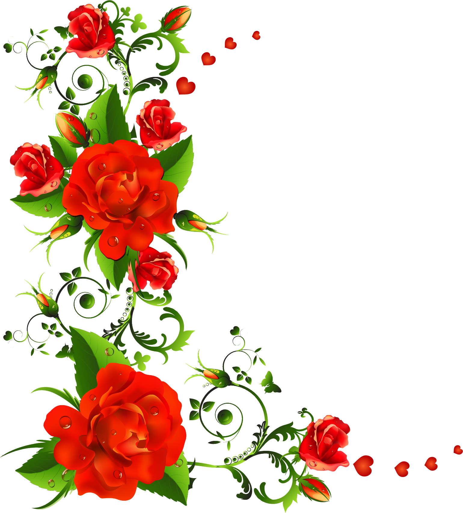 Rose Flower Clip Art - Rose Flowers Vector Png (1540x1708)