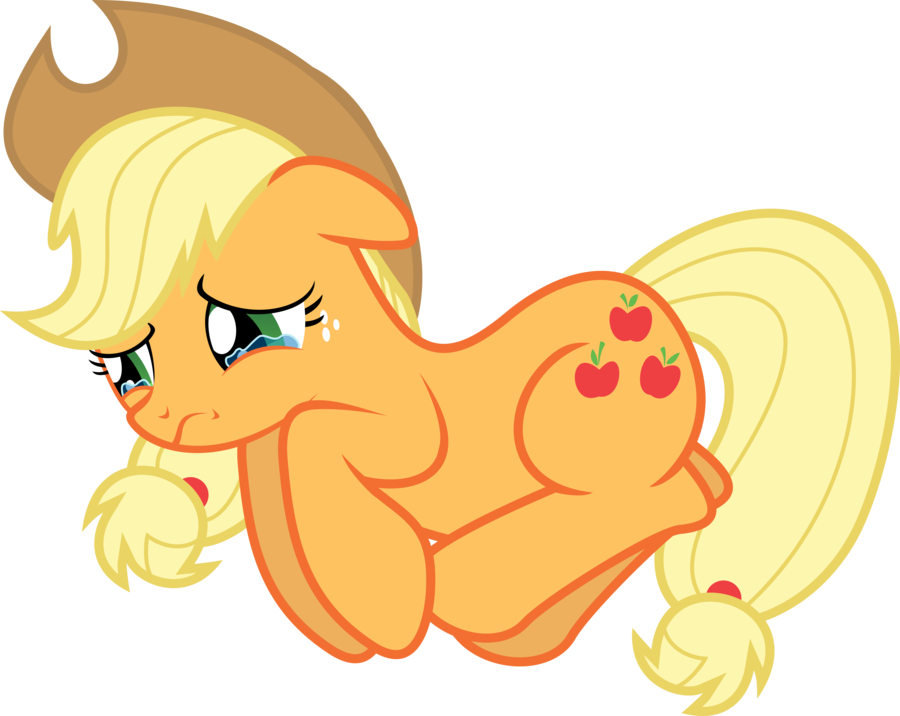 Applejack Crying By Teiptr-d5h2t44 - Apple Jack Crying Badly (900x716)