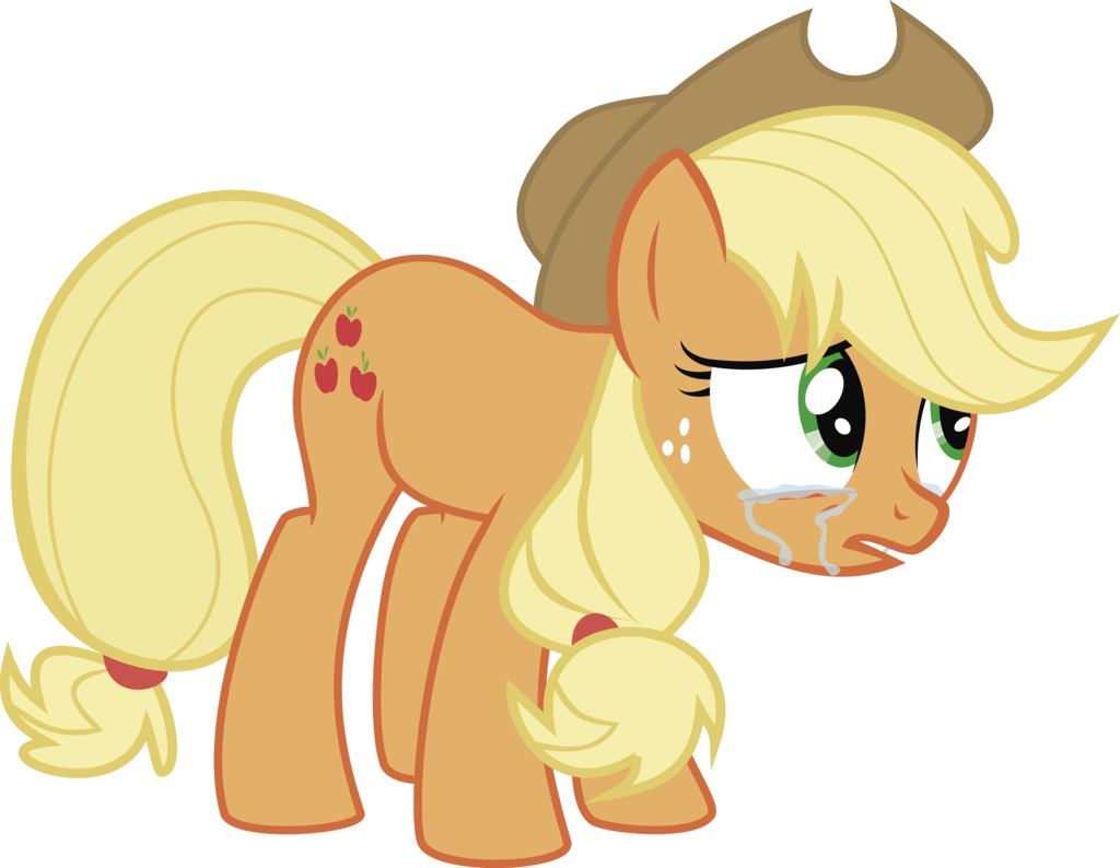 Applejack Crying By J5a4 - Mlp Applejack Scared (1024x794)