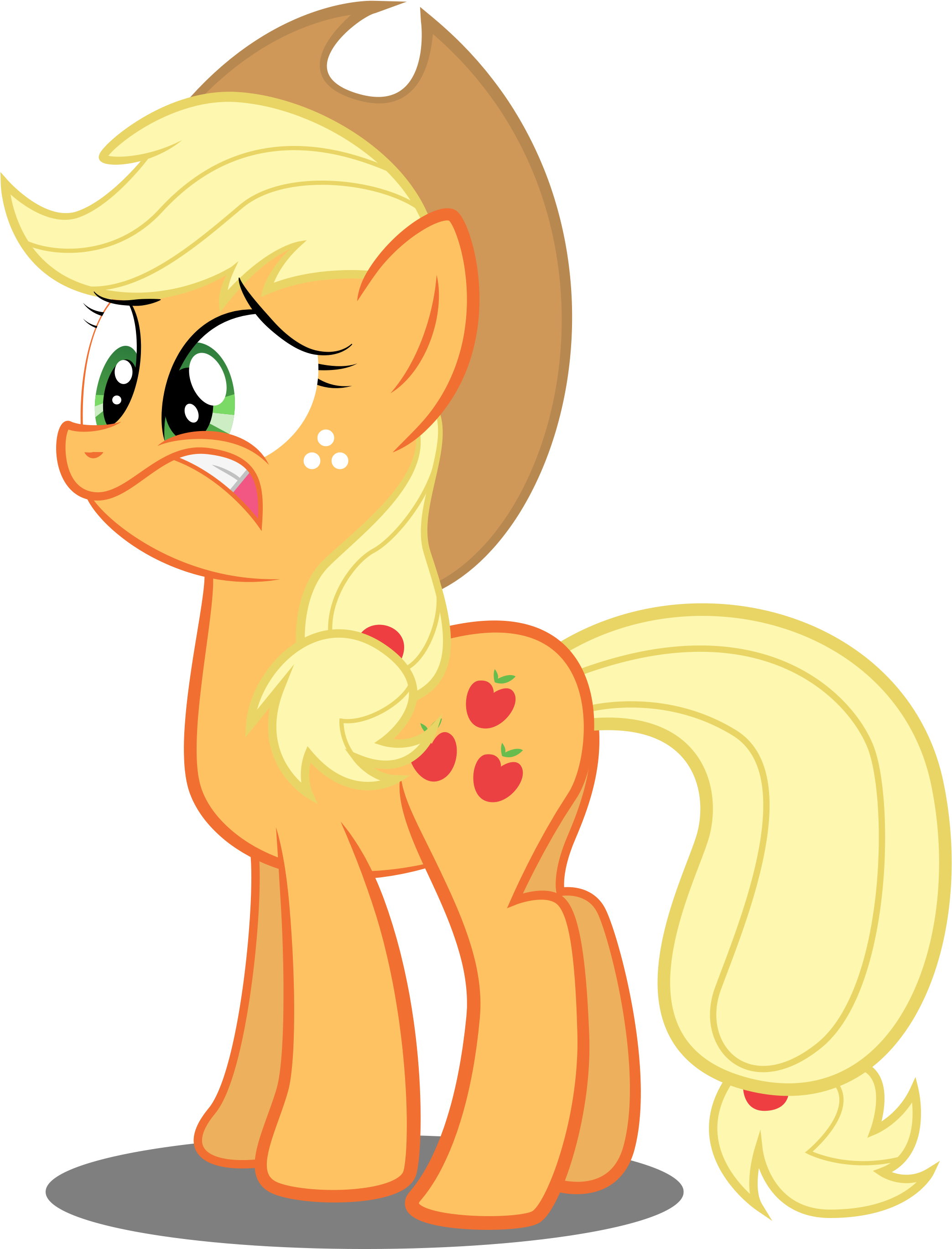 Applejack Is Frightened By Spellboundcanvas - Mlp Applejack Eating (2145x2753)