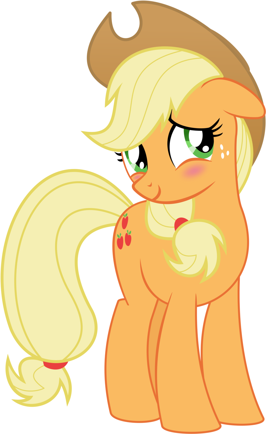 Applejack Blush By Emberfiremane-d50eudv - My Little Pony Applejack Png (900x1454)