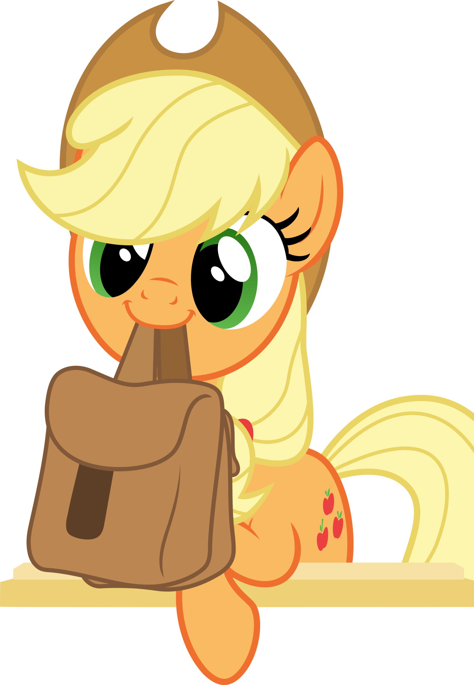 Cute Applejack Holds Bags By Pink1ejack - Applejack Cute (1600x2312)