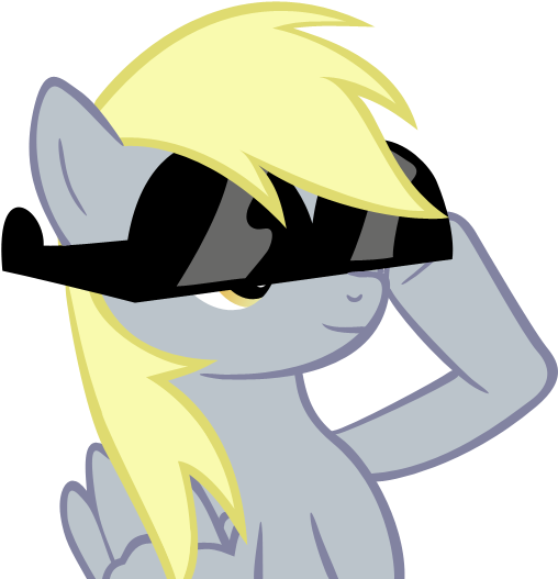 Colgates Asleep Post Derpy In Here Mylittlepony Png - Rainbow Dash With Sunglasses (600x537)