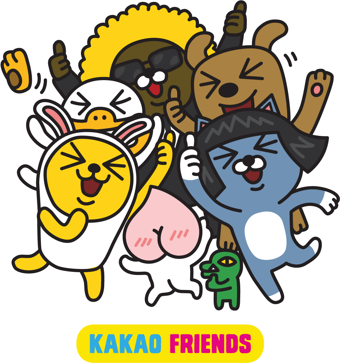 They Help Users Effectively Convey A Variety Of Exciting - Kakao Friends Png (1417x1417)
