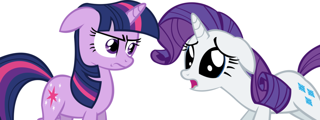 Cyanlightning 20 0 Twilight Sparkle And Rarity Vector - Rarity And Twilight Sparkle (1024x387)