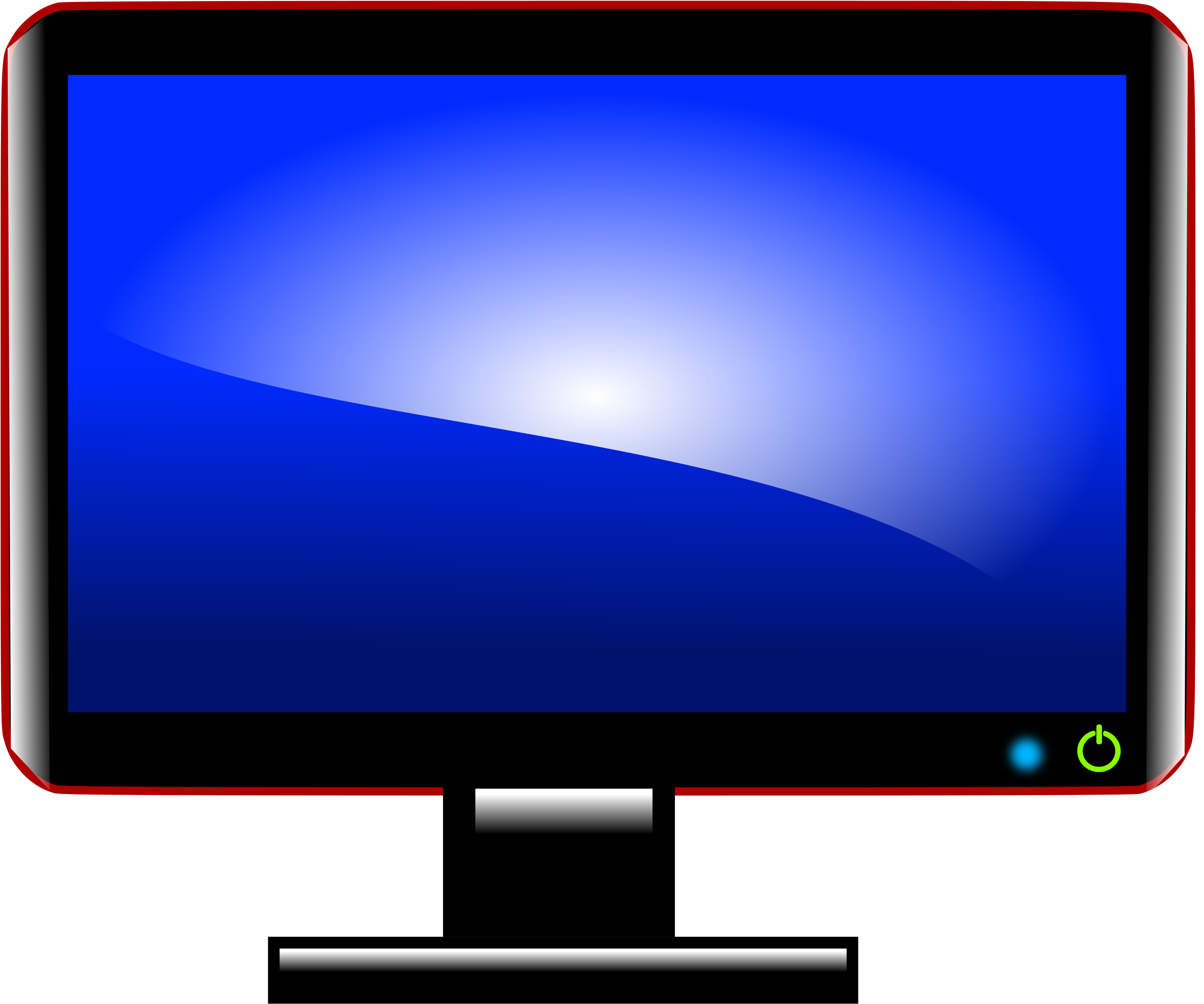 Blue Computer Monitor Clipart The Cliparts - Computer Monitor Clip Art (2400x2400)