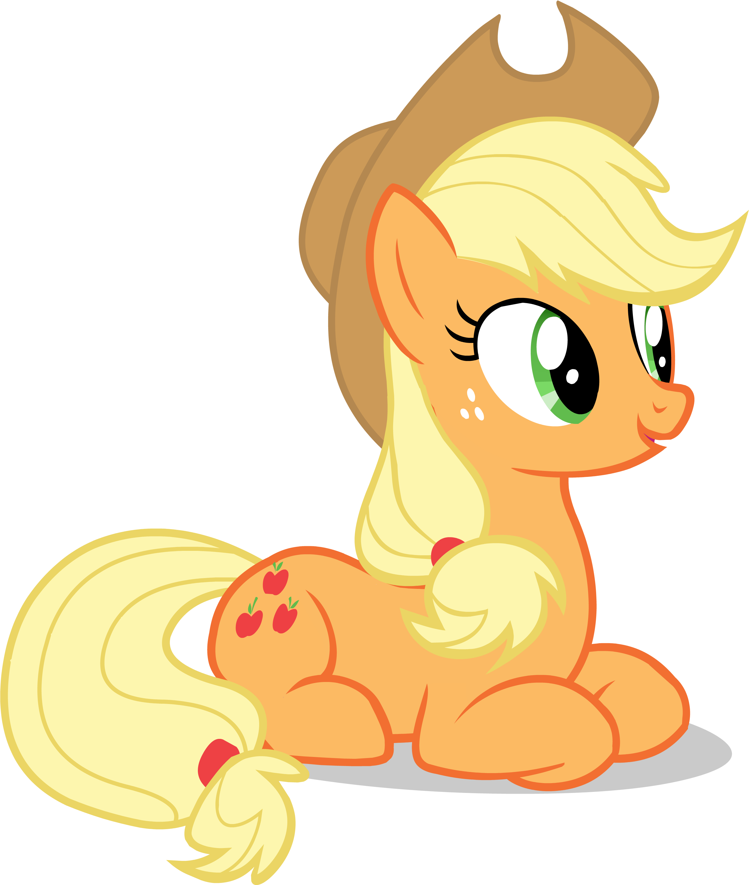 Applejack, Safe, Simple Background, Sitting, Transparent - Little Pony Friendship Is Magic (3087x3797)