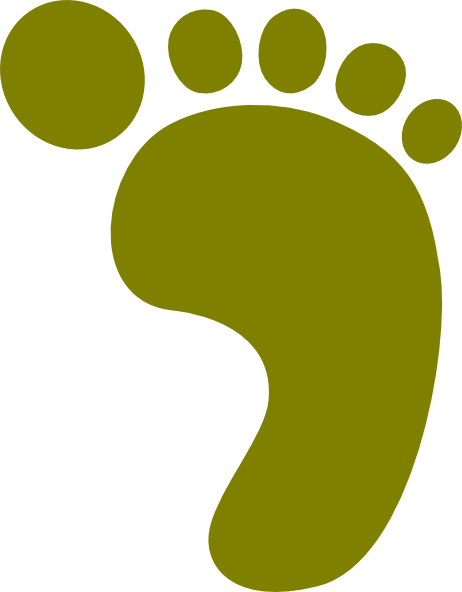 Olive Green Right - Footprint Png (462x592)