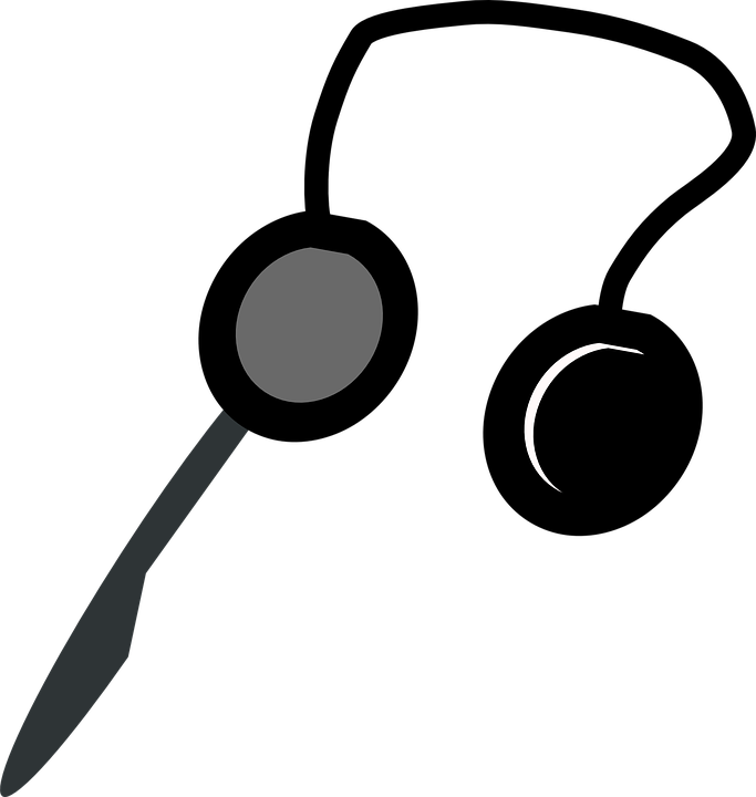 Microphone Head Png Clipart - Headphones Clip Art (683x720)