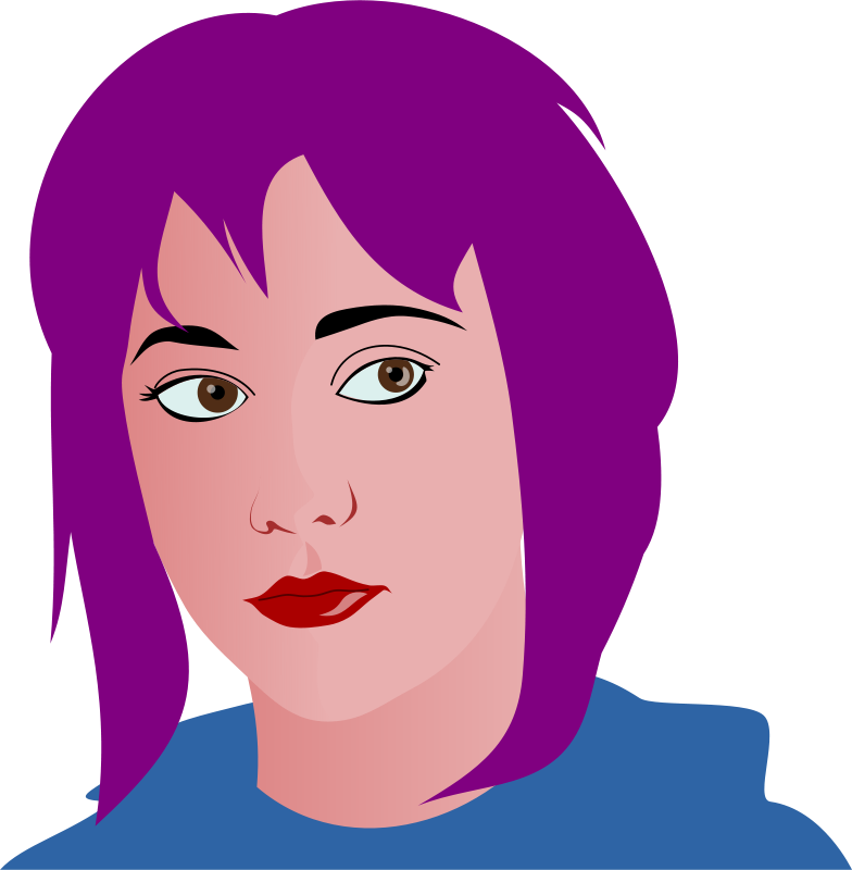 Purple Hair Clipart (800x800)
