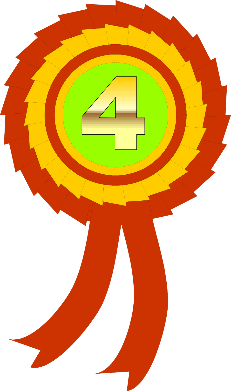 Illustration Of A Fourth Place Ribbon - Inishmore (958x1621)